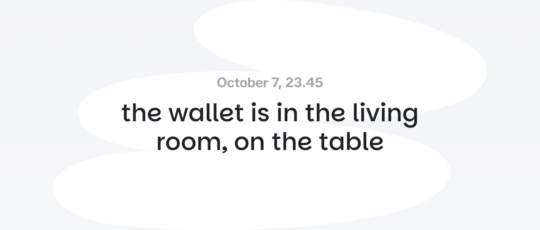 A Wimz reply reading: the wallet is in the living room, on the table